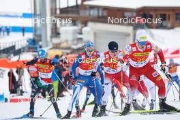 28.01.2023, Seefeld, Austria (AUT): Eero Hirvonen (FIN), Yuya Yamamoto (JPN), Manuel Einkemmer (AUT), (l-r)  - FIS world cup nordic combined men, individual gundersen HS109/10km, Seefeld (AUT). www.nordicfocus.com. © Volk/NordicFocus. Every downloaded picture is fee-liable.