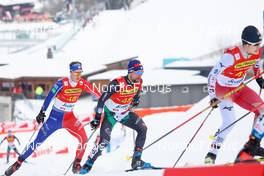 28.01.2023, Seefeld, Austria (AUT): Gael Blondeau (FRA), Jared Shumate (USA), (l-r)  - FIS world cup nordic combined men, individual gundersen HS109/10km, Seefeld (AUT). www.nordicfocus.com. © Volk/NordicFocus. Every downloaded picture is fee-liable.