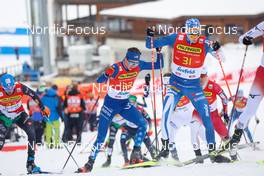 28.01.2023, Seefeld, Austria (AUT): Stephen Schumann (USA), Eero Hirvonen (FIN), (l-r)  - FIS world cup nordic combined men, individual gundersen HS109/10km, Seefeld (AUT). www.nordicfocus.com. © Volk/NordicFocus. Every downloaded picture is fee-liable.