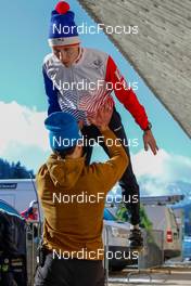 29.01.2023, Seefeld, Austria (AUT): Alex Mougin (FRA), Laurent Muhlethaler (FRA), (l-r)  - FIS world cup nordic combined men, individual gundersen HS109/12.5km, Seefeld (AUT). www.nordicfocus.com. © Volk/NordicFocus. Every downloaded picture is fee-liable.