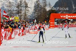 29.01.2023, Seefeld, Austria (AUT): Julian Schmid (GER), Jens Luraas Oftebro (NOR), (l-r)  - FIS world cup nordic combined men, individual gundersen HS109/12.5km, Seefeld (AUT). www.nordicfocus.com. © Volk/NordicFocus. Every downloaded picture is fee-liable.