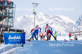 29.01.2023, Seefeld, Austria (AUT): Ilkka Herola (FIN), Laurent Muhlethaler (FRA), (l-r)  - FIS world cup nordic combined men, individual gundersen HS109/12.5km, Seefeld (AUT). www.nordicfocus.com. © Volk/NordicFocus. Every downloaded picture is fee-liable.