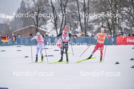 05.02.2023, Oberstdorf, Germany (GER): Jens Luraas Oftebro (NOR), Julian Schmid (GER), Johannes Lamparter (AUT), (l-r) - FIS world cup nordic combined men, individual gundersen HS137/10km, Oberstdorf (GER). www.nordicfocus.com. © Reichert/NordicFocus. Every downloaded picture is fee-liable.