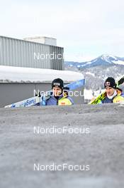03.02.2023, Oberstdorf, Germany (GER): Manuel Faisst (GER), Vinzenz Geiger (GER) - FIS world cup nordic combined men, training, Oberstdorf (GER). www.nordicfocus.com. © Reichert/NordicFocus. Every downloaded picture is fee-liable.