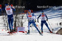11.02.2023, Schonach, Germany (GER): Stephen Schumann (USA), Perttu Reponen (FIN), Grant Andrews (USA), (l-r)  - FIS world cup nordic combined men, individual gundersen HS100/10km, Schonach (GER). www.nordicfocus.com. © Volk/NordicFocus. Every downloaded picture is fee-liable.