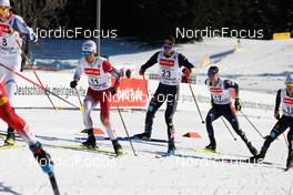 11.02.2023, Schonach, Germany (GER): Akito Watabe (JPN), Jakob Lange (GER), David Mach (GER), (l-r)  - FIS world cup nordic combined men, individual gundersen HS100/10km, Schonach (GER). www.nordicfocus.com. © Volk/NordicFocus. Every downloaded picture is fee-liable.
