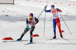12.02.2023, Schonach, Germany (GER): Alessandro Pittin (ITA), Gael Blondeau (FRA), (l-r)  - FIS world cup nordic combined men, individual gundersen HS100/10km, Schonach (GER). www.nordicfocus.com. © Volk/NordicFocus. Every downloaded picture is fee-liable.
