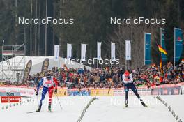 12.02.2023, Schonach, Germany (GER): Laurent Muhlethaler (FRA), Julian Schmid (GER), (l-r), (l-r)  - FIS world cup nordic combined men, individual gundersen HS100/10km, Schonach (GER). www.nordicfocus.com. © Volk/NordicFocus. Every downloaded picture is fee-liable.