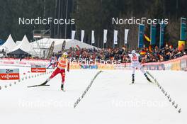 12.02.2023, Schonach, Germany (GER): Johannes Lamparter (AUT), Jens Luraas Oftebro (NOR), (l-r), (l-r)  - FIS world cup nordic combined men, individual gundersen HS100/10km, Schonach (GER). www.nordicfocus.com. © Volk/NordicFocus. Every downloaded picture is fee-liable.