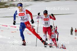 12.02.2023, Schonach, Germany (GER): Gael Blondeau (FRA), Sora Yachi (JPN), (l-r)  - FIS world cup nordic combined men, individual gundersen HS100/10km, Schonach (GER). www.nordicfocus.com. © Volk/NordicFocus. Every downloaded picture is fee-liable.