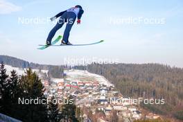 10.02.2023, Schonach, Germany (GER): Aaron Kostner (ITA) - FIS world cup nordic combined men, training, Schonach (GER). www.nordicfocus.com. © Volk/NordicFocus. Every downloaded picture is fee-liable.