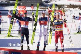 11.03.2022, Oslo, Norway (NOR): Julian Schmid (GER), Jarl Magnus Riiber (NOR, Johannes Lamparter (AUT), (l-r) - FIS world cup nordic combined men, individual gundersen HS134/10km, Oslo (NOR). www.nordicfocus.com. © Thibaut/NordicFocus. Every downloaded picture is fee-liable.