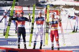 11.03.2022, Oslo, Norway (NOR): Julian Schmid (GER), Jarl Magnus Riiber (NOR, Johannes Lamparter (AUT), (l-r) - FIS world cup nordic combined men, individual gundersen HS134/10km, Oslo (NOR). www.nordicfocus.com. © Thibaut/NordicFocus. Every downloaded picture is fee-liable.