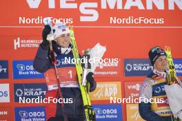 11.03.2022, Oslo, Norway (NOR): Jarl Magnus Riiber (NOR), Johannes Lamparter (AUT), (l-r)  - FIS world cup nordic combined men, individual gundersen HS134/10km, Oslo (NOR). www.nordicfocus.com. © Thibaut/NordicFocus. Every downloaded picture is fee-liable.