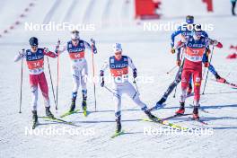 11.03.2022, Oslo, Norway (NOR): Yuya Yamamoto (JPN), Sebastian Oestvold (NOR), Kasper Moen Flatla (NOR), Paul Walcher (AUT), (l-r)  - FIS world cup nordic combined men, individual gundersen HS134/10km, Oslo (NOR). www.nordicfocus.com. © Thibaut/NordicFocus. Every downloaded picture is fee-liable.