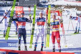 11.03.2022, Oslo, Norway (NOR): Julian Schmid (GER), Jarl Magnus Riiber (NOR), Johannes Lamparter (AUT), (l-r)  - FIS world cup nordic combined men, individual gundersen HS134/10km, Oslo (NOR). www.nordicfocus.com. © Thibaut/NordicFocus. Every downloaded picture is fee-liable.