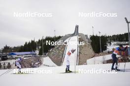 12.03.2022, Oslo, Norway (NOR): Espen Bjoernstad (NOR), Joergen Graabak (NOR), Jakob Lange (GER), (l-r)  - FIS world cup nordic combined men, individual gundersen HS134/10km, Oslo (NOR). www.nordicfocus.com. © Thibaut/NordicFocus. Every downloaded picture is fee-liable.