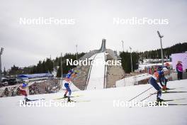 12.03.2022, Oslo, Norway (NOR): Martin Fritz (AUT), Laurent Muhlethaler (FRA), Vinzenz Geiger (GER), (l-r)  - FIS world cup nordic combined men, individual gundersen HS134/10km, Oslo (NOR). www.nordicfocus.com. © Thibaut/NordicFocus. Every downloaded picture is fee-liable.