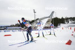 12.03.2022, Oslo, Norway (NOR): Jakob Lange (GER), Joergen Graabak (NOR), Espen Bjoernstad (NOR), (l-r)  - FIS world cup nordic combined men, individual gundersen HS134/10km, Oslo (NOR). www.nordicfocus.com. © Thibaut/NordicFocus. Every downloaded picture is fee-liable.
