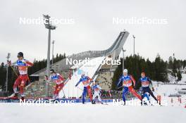 12.03.2022, Oslo, Norway (NOR): Matteo Baud (FRA), Einar Luraas Oftebro (NOR), Antoine Gerard (FRA), Terence Weber (GER), (l-r)  - FIS world cup nordic combined men, individual gundersen HS134/10km, Oslo (NOR). www.nordicfocus.com. © Thibaut/NordicFocus. Every downloaded picture is fee-liable.