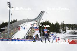 12.03.2022, Oslo, Norway (NOR): Jens Luraas Oftebro (NOR), Johannes Rydzek (GER), Andreas Skoglund (NOR), (l-r)  - FIS world cup nordic combined men, individual gundersen HS134/10km, Oslo (NOR). www.nordicfocus.com. © Thibaut/NordicFocus. Every downloaded picture is fee-liable.