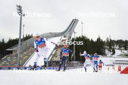 12.03.2022, Oslo, Norway (NOR): Jens Luraas Oftebro (NOR), Johannes Rydzek (GER), Andreas Skoglund (NOR), (l-r)  - FIS world cup nordic combined men, individual gundersen HS134/10km, Oslo (NOR). www.nordicfocus.com. © Thibaut/NordicFocus. Every downloaded picture is fee-liable.