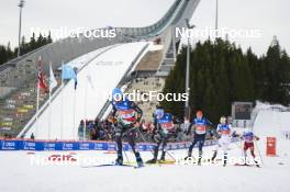 12.03.2022, Oslo, Norway (NOR): Raffaele Buzzi (ITA), Aaron Kostner (ITA), Eric Frenzel (GER), (l-r)  - FIS world cup nordic combined men, individual gundersen HS134/10km, Oslo (NOR). www.nordicfocus.com. © Thibaut/NordicFocus. Every downloaded picture is fee-liable.