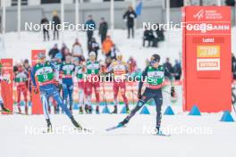 26.03.2023, Lahti, Finland (FIN): Eero Hirvonen (FIN), Jakob Lange (GER), (l-r)  - FIS world cup nordic combined men, individual gundersen HS130/10km, Lahti (FIN). www.nordicfocus.com. © Modica/NordicFocus. Every downloaded picture is fee-liable.