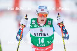 26.03.2023, Lahti, Finland (FIN): Espen Andersen (NOR) - FIS world cup nordic combined men, individual gundersen HS130/10km, Lahti (FIN). www.nordicfocus.com. © Modica/NordicFocus. Every downloaded picture is fee-liable.