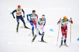 24.03.2023, Lahti, Finland (FIN): Matteo Baud (FRA), Joergen Graabak (NOR), Franz-Josef Rehrl (AUT), (l-r)  - FIS world cup nordic combined men, team sprint HS130/2x7.5km, Lahti (FIN). www.nordicfocus.com. © Thibaut/NordicFocus. Every downloaded picture is fee-liable.