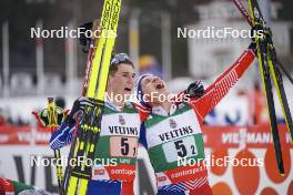 24.03.2023, Lahti, Finland (FIN): Matteo Baud (FRA), Laurent Muhlethaler (FRA), (l-r)  - FIS world cup nordic combined men, team sprint HS130/2x7.5km, Lahti (FIN). www.nordicfocus.com. © Thibaut/NordicFocus. Every downloaded picture is fee-liable.