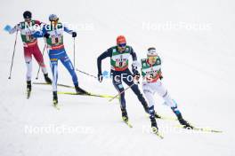 24.03.2023, Lahti, Finland (FIN): Ilkka Herola (FIN), Johannes Rydzek (GER), Espen Andersen (NOR), (l-r)  - FIS world cup nordic combined men, team sprint HS130/2x7.5km, Lahti (FIN). www.nordicfocus.com. © Thibaut/NordicFocus. Every downloaded picture is fee-liable.