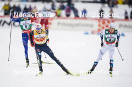 24.03.2023, Lahti, Finland (FIN): Vinzenz Geiger (GER), Jarl Magnus Riiber (NOR), (l-r)  - FIS world cup nordic combined men, team sprint HS130/2x7.5km, Lahti (FIN). www.nordicfocus.com. © Thibaut/NordicFocus. Every downloaded picture is fee-liable.