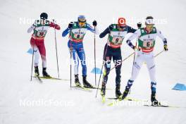 24.03.2023, Lahti, Finland (FIN): Yuya Yamamoto (JPN), Ilkka Herola (FIN), Johannes Rydzek (GER), (l-r)  - FIS world cup nordic combined men, team sprint HS130/2x7.5km, Lahti (FIN). www.nordicfocus.com. © Thibaut/NordicFocus. Every downloaded picture is fee-liable.