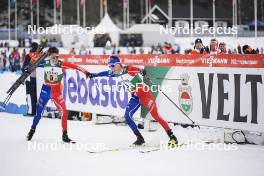 24.03.2023, Lahti, Finland (FIN): Matteo Baud (FRA), Laurent Muhlethaler (FRA), (l-r)  - FIS world cup nordic combined men, team sprint HS130/2x7.5km, Lahti (FIN). www.nordicfocus.com. © Thibaut/NordicFocus. Every downloaded picture is fee-liable.