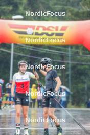 27.08.2023, Oberwiesenthal, Germany (GER): Jenny Nowak (GER), Johannes Rydzek (GER), (l-r)  - FIS Nordic Combined Summer Grand Prix men and women, mixed team sprint, Oberwiesenthal (GER). www.nordicfocus.com. © Volk/NordicFocus. Every downloaded picture is fee-liable.