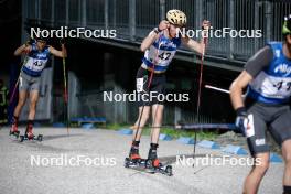 30.08.2023, Oberstdorf, Germany (GER): Erazem Stanonik (SLO), Stephen Schumann (USA), (l-r)  - FIS Nordic Combined Summer Grand Prix men and women, individual gundersen HS137/10km women, Oberwiesenthal (GER). www.nordicfocus.com. © Volk/NordicFocus. Every downloaded picture is fee-liable.