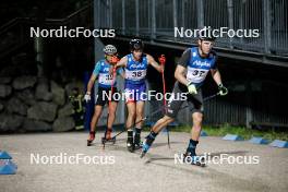 30.08.2023, Oberstdorf, Germany (GER): Vid Vrhovnik (SLO), Jan Vytrval (CZE), Domenico Mariotti (ITA), (l-r)  - FIS Nordic Combined Summer Grand Prix men and women, individual gundersen HS137/10km women, Oberwiesenthal (GER). www.nordicfocus.com. © Volk/NordicFocus. Every downloaded picture is fee-liable.