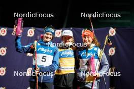 30.08.2023, Oberstdorf, Germany (GER): Ema Volavsek (SLO), Gyda Westvold Hansen (NOR), Nathalie Armbruster (GER), (l-r) - FIS Nordic Combined Summer Grand Prix men and women, individual gundersen HS105/5km women, Oberwiesenthal (GER). www.nordicfocus.com. © Volk/NordicFocus. Every downloaded picture is fee-liable.