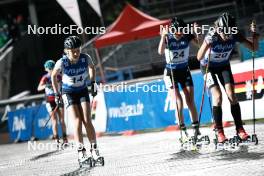 30.08.2023, Oberstdorf, Germany (GER): Heta Hirvonen (FIN), Ronja Loh (GER), Silva Verbic (SLO), (l-r)  - FIS Nordic Combined Summer Grand Prix men and women, individual gundersen HS105/5km women, Oberwiesenthal (GER). www.nordicfocus.com. © Volk/NordicFocus. Every downloaded picture is fee-liable.