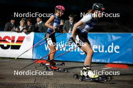 30.08.2023, Oberstdorf, Germany (GER): Nathalie Armbruster (GER), Jenny Nowak (GER), (l-r)  - FIS Nordic Combined Summer Grand Prix men and women, individual gundersen HS105/5km women, Oberwiesenthal (GER). www.nordicfocus.com. © Volk/NordicFocus. Every downloaded picture is fee-liable.