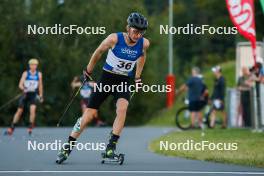 02.09.2023, Villach, Austria (AUT): Dmytro Mazurchuk (UKR) - FIS Nordic Combined Summer Grand Prix men and women, compact sprint HS98/7.5km men, Villach (AUT). www.nordicfocus.com. © Volk/NordicFocus. Every downloaded picture is fee-liable.