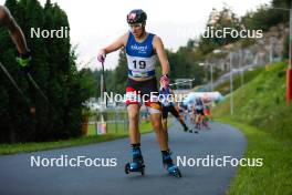 02.09.2023, Villach, Austria (AUT): Sebastian Brandner (AUT) - FIS Nordic Combined Summer Grand Prix men and women, compact sprint HS98/7.5km men, Villach (AUT). www.nordicfocus.com. © Volk/NordicFocus. Every downloaded picture is fee-liable.
