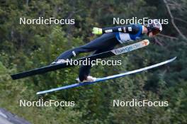 01.09.2023, Villach, Austria (AUT): Gael Blondeau (FRA) - FIS Nordic Combined Summer Grand Prix men and women, training, compact sprint HS98/7.5km men, Villach (AUT). www.nordicfocus.com. © Volk/NordicFocus. Every downloaded picture is fee-liable.