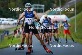 02.09.2023, Villach, Austria (AUT): Gasper Brecl (SLO) - FIS Nordic Combined Summer Grand Prix men and women, compact sprint HS98/7.5km men, Villach (AUT). www.nordicfocus.com. © Volk/NordicFocus. Every downloaded picture is fee-liable.