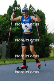 02.09.2023, Villach, Austria (AUT): Marco Heinis (FRA) - FIS Nordic Combined Summer Grand Prix men and women, compact sprint HS98/7.5km men, Villach (AUT). www.nordicfocus.com. © Volk/NordicFocus. Every downloaded picture is fee-liable.
