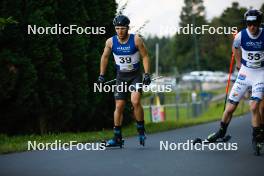 02.09.2023, Villach, Austria (AUT): Domenico Mariotti (ITA) - FIS Nordic Combined Summer Grand Prix men and women, compact sprint HS98/7.5km men, Villach (AUT). www.nordicfocus.com. © Volk/NordicFocus. Every downloaded picture is fee-liable.