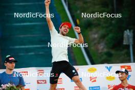 02.09.2023, Villach, Austria (AUT): Johannes Rydzek (GER), (l-r) - FIS Nordic Combined Summer Grand Prix men and women, compact sprint HS98/7.5km men, Villach (AUT). www.nordicfocus.com. © Volk/NordicFocus. Every downloaded picture is fee-liable.