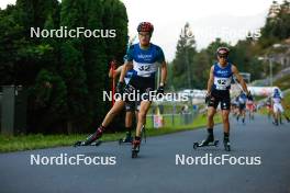 02.09.2023, Villach, Austria (AUT): Mael Tyrode (FRA), Tristan Sommerfeldt (GER), (l-r)  - FIS Nordic Combined Summer Grand Prix men and women, compact sprint HS98/7.5km men, Villach (AUT). www.nordicfocus.com. © Volk/NordicFocus. Every downloaded picture is fee-liable.