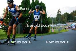 02.09.2023, Villach, Austria (AUT): Antoine Gerard (FRA) - FIS Nordic Combined Summer Grand Prix men and women, compact sprint HS98/7.5km men, Villach (AUT). www.nordicfocus.com. © Volk/NordicFocus. Every downloaded picture is fee-liable.